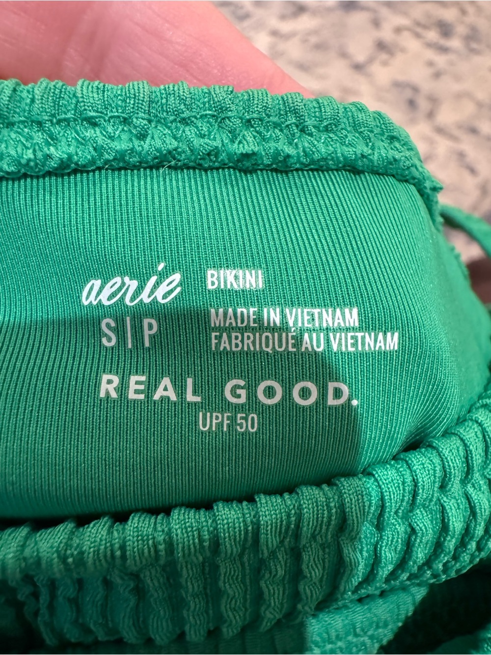 aerie Emerald Green Textured Bikini set - Picture 2 of 2